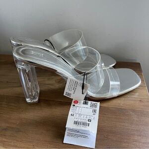 Zara Clear Block Heel Sandals
